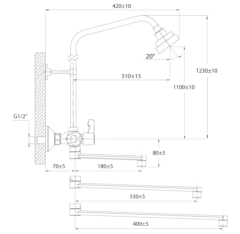 Термостатическая система Самсон с изливом - 1